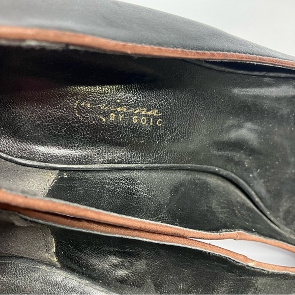 Nariana by GOLC vintage peep toe pumps black leather size 7 - Picture 7 of 7